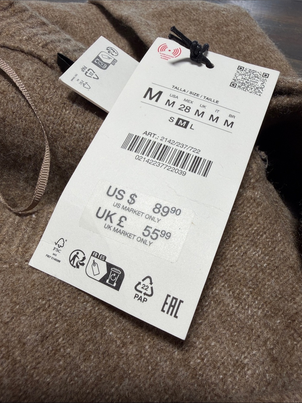 Zara Knit Scarf Jumper Sweater With Scarf Detail - M - Picture 11 of 12